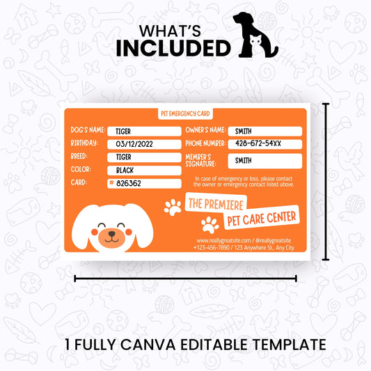 Pet Emergency Card