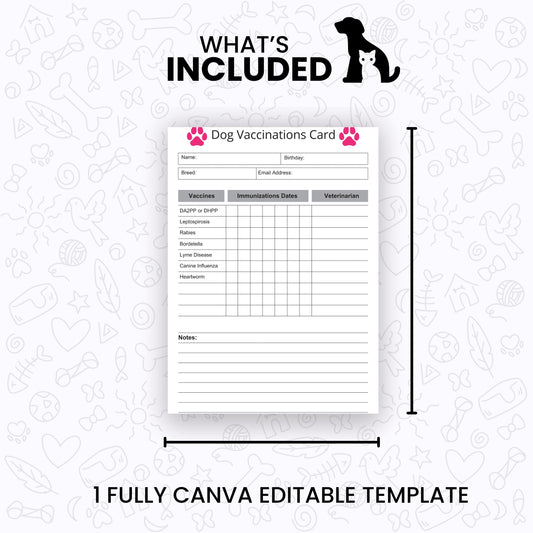 Dog Vaccination Card