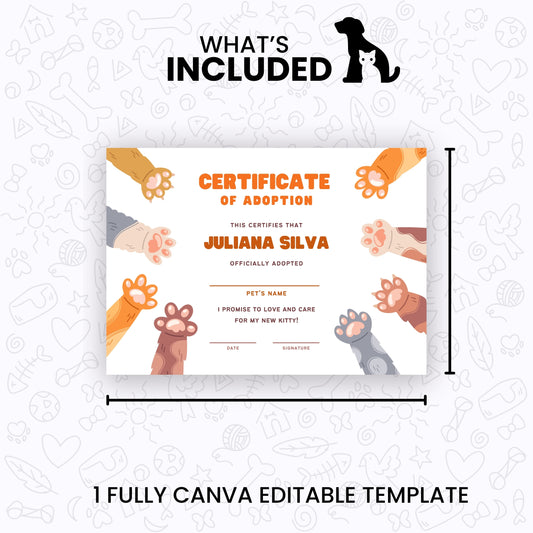 Pet Adoption Certificate
