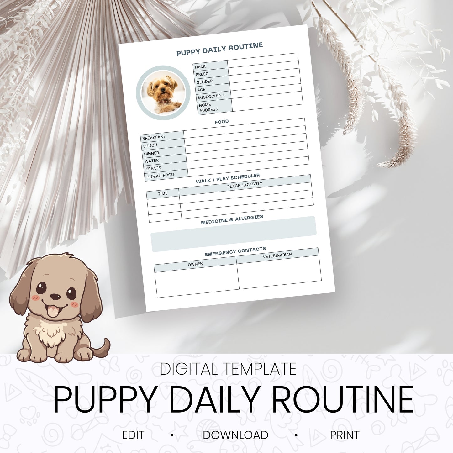 Puppy Daily Routine Planner