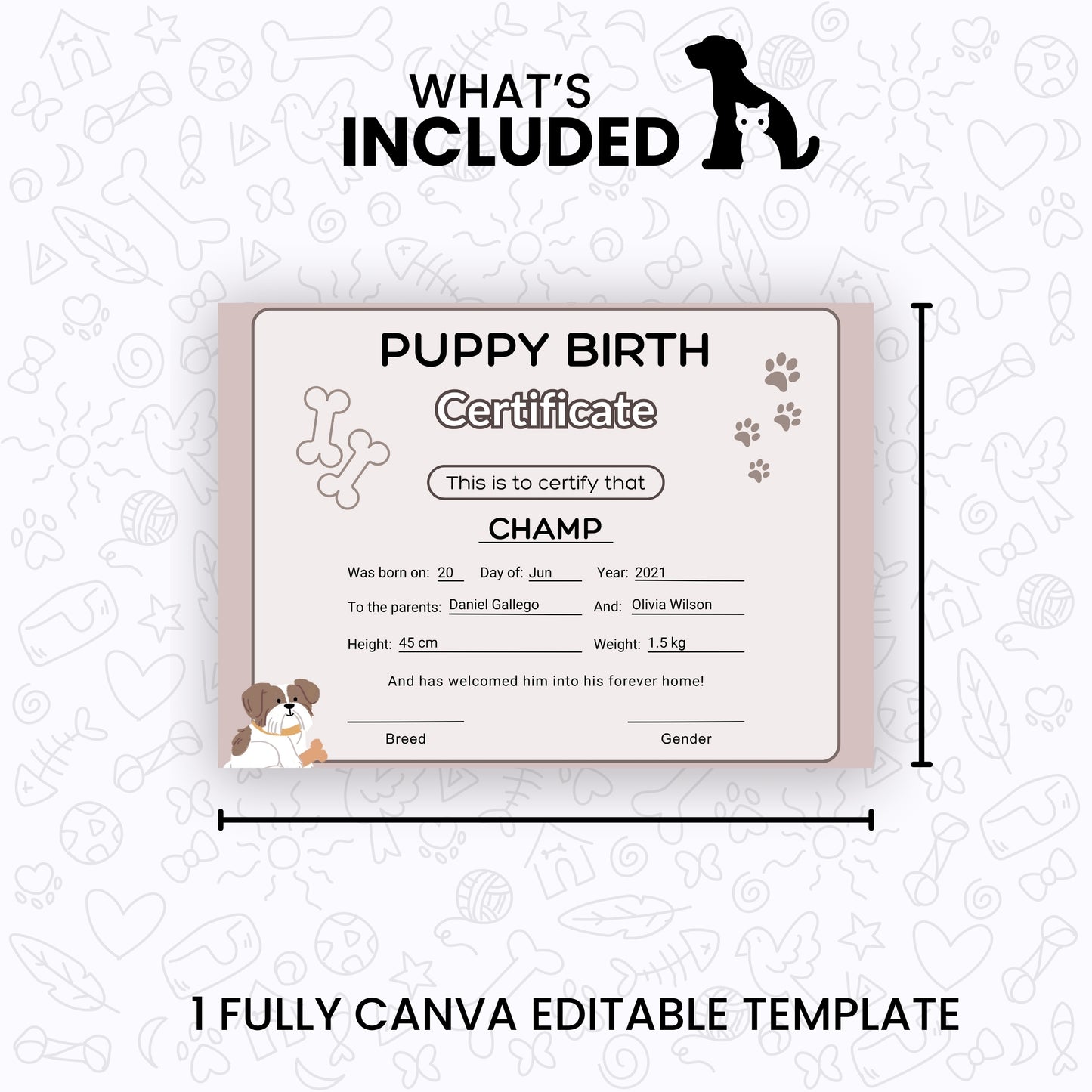 Pet Birth Certificate