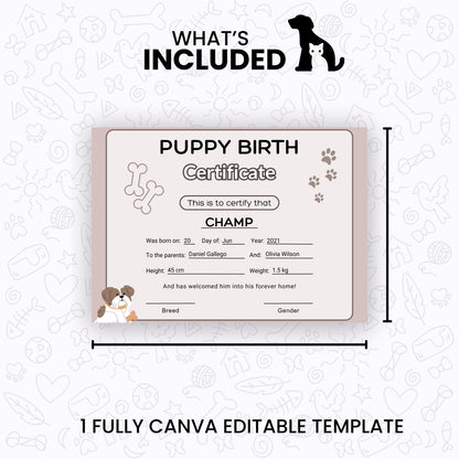 Pet Birth Certificate