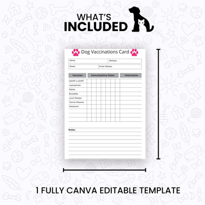 Dog Vaccination Card